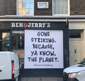 Ben & Jerry's sign, London.